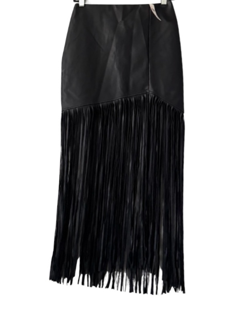 Windsor Faux Leather Fringe Maxi Skirt